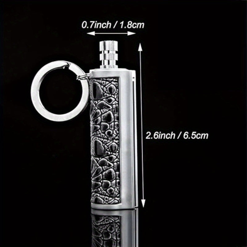 Flint Fire Starter Keychain Metal Matchstick Permanent Match Lighter Portable Waterproof Emergency Fire Starter Gear for Outdoor Camping Hiking Survival EDC Men's Gift