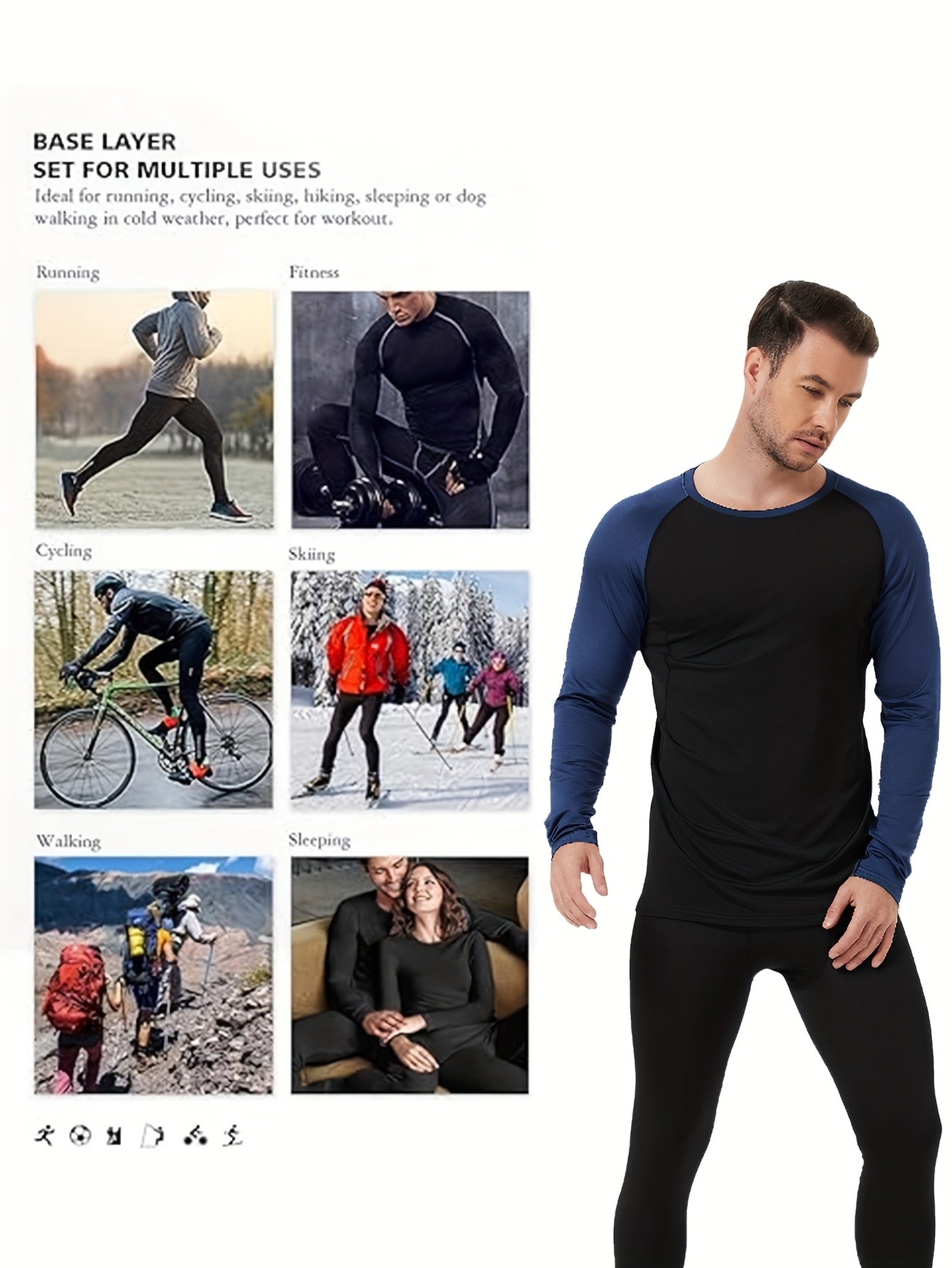 Men's Long Sleeve Athletic Shirt 5 Pack – Color-Blocked Breathable Quick-Dry High Elasticity Compression Top for Running Basketball Gym Casual Wear, S-XXXL