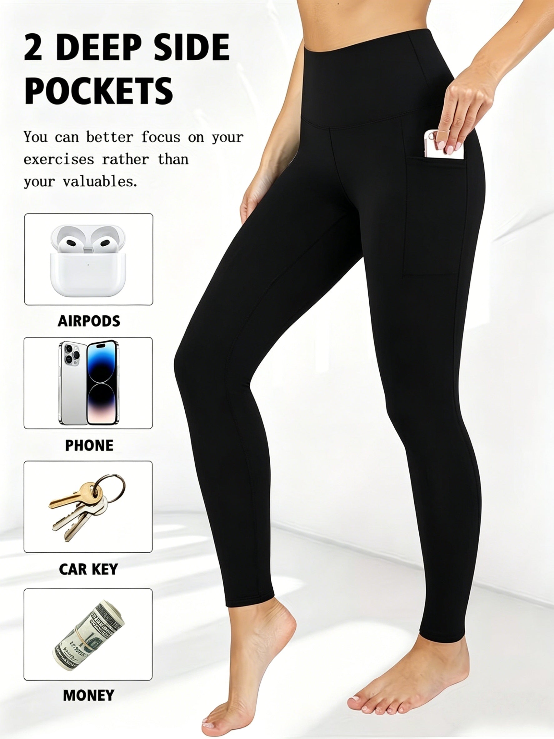 Tummy Control Leggings for Women 5 Pack – Hip Lifting Quick Dry High Stretch Breathable Yoga Gym Pilates Workout Pants XS-XL Mixed Colors