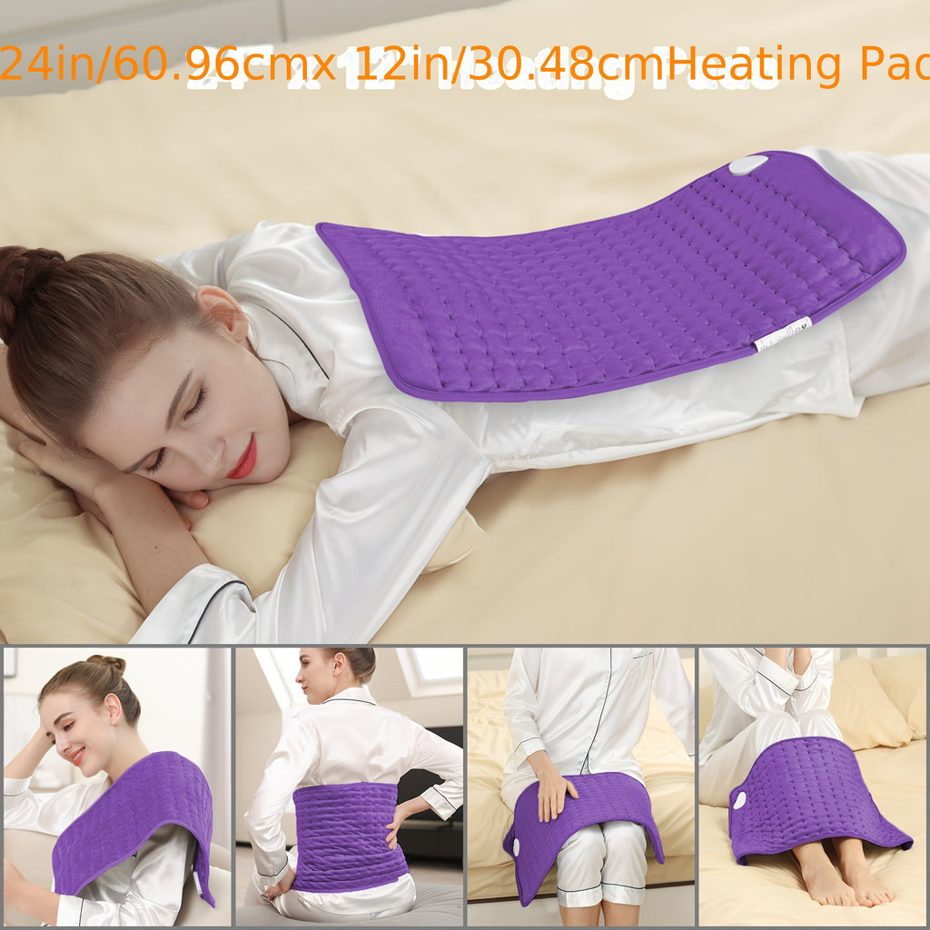 Electric Heating Pad Extra Large 24x12 – 6 Heating Levels Up to 140°F, Auto Shut-Off, Machine Washable, Portable Pad for Back, Neck, Shoulder, Knee & Leg Pain Relief | Holiday Gift for Parents
