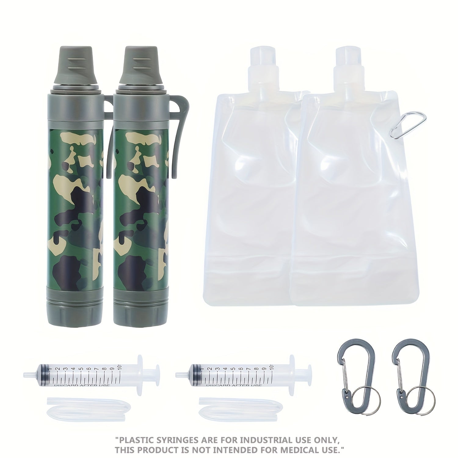 Survival Water Filter Straw 10000 Gallons Portable Personal Water Purifier for Camping Hiking Backpacking Emergency Filtration BPA Free