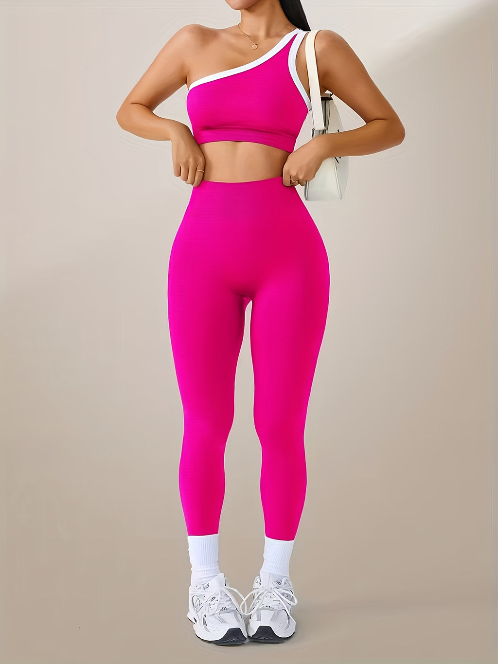 High-Waisted Butt-Lifting Leggings & Sports Bra Set for Women 2-Piece Stretchy Yoga Workout Outfit Solid Color Running Activewear with Camisole Top XS-XL