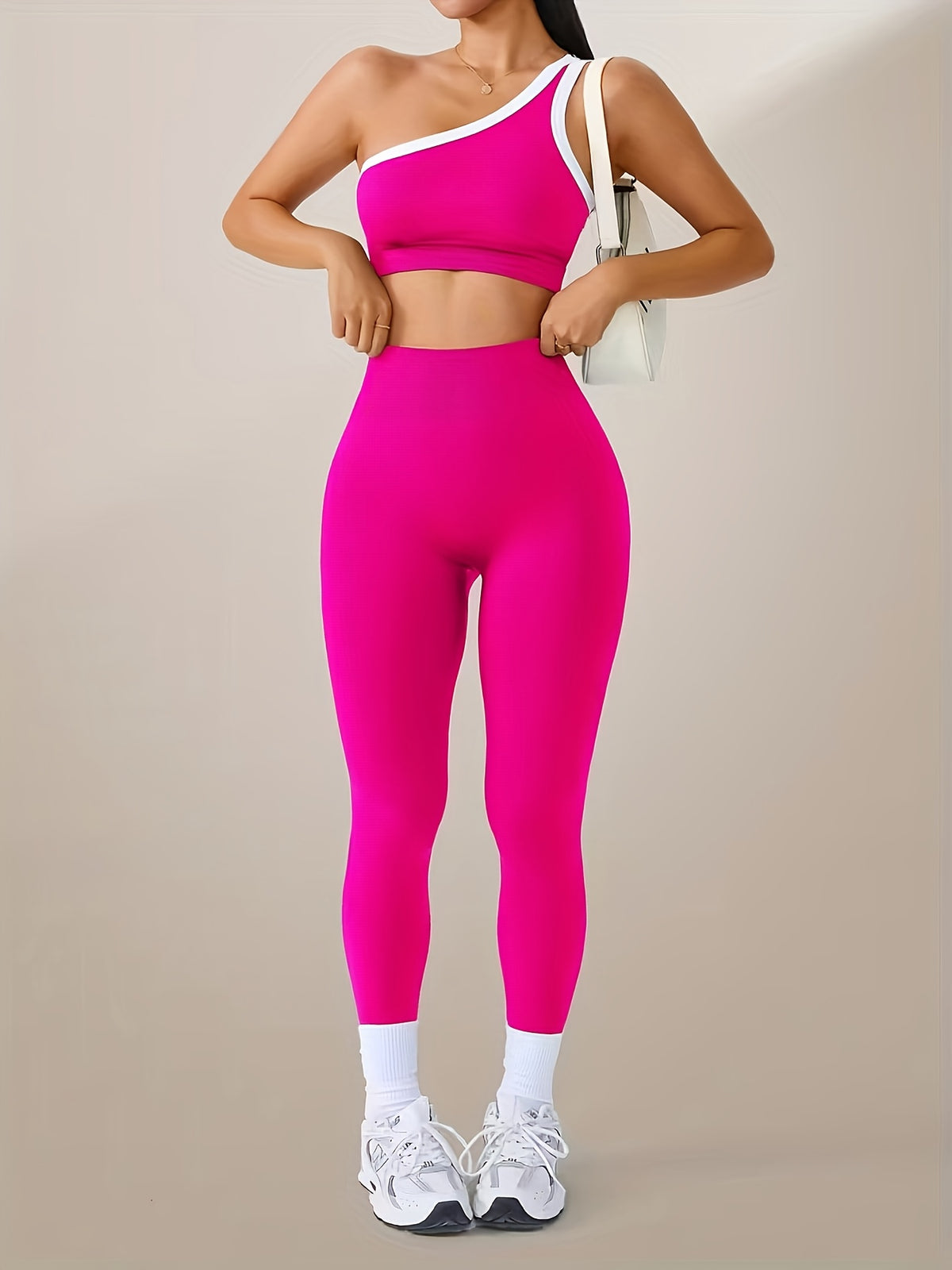 High-Waisted Butt-Lifting Leggings & Sports Bra Set for Women 2-Piece Stretchy Yoga Workout Outfit Solid Color Running Activewear with Camisole Top XS-XL