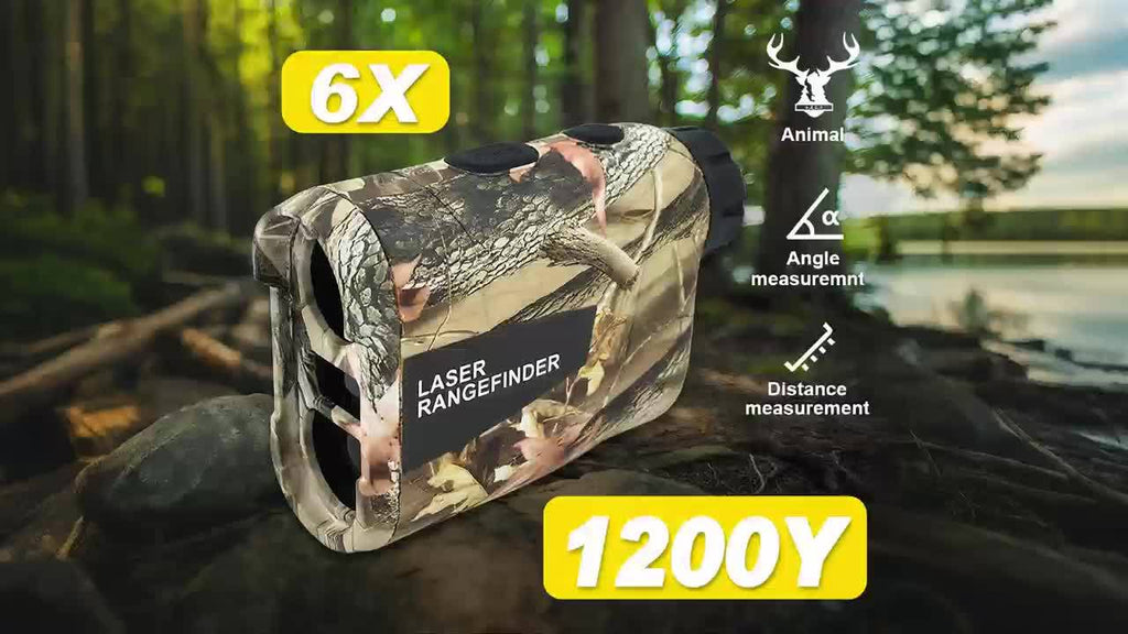 1200 Yard Laser Rangefinder Camouflage Rechargeable – Speed, Angle & Ballistic Compensation, Flagpole Lock, Type-C USB for Hunting, Golf, Archery & Hiking