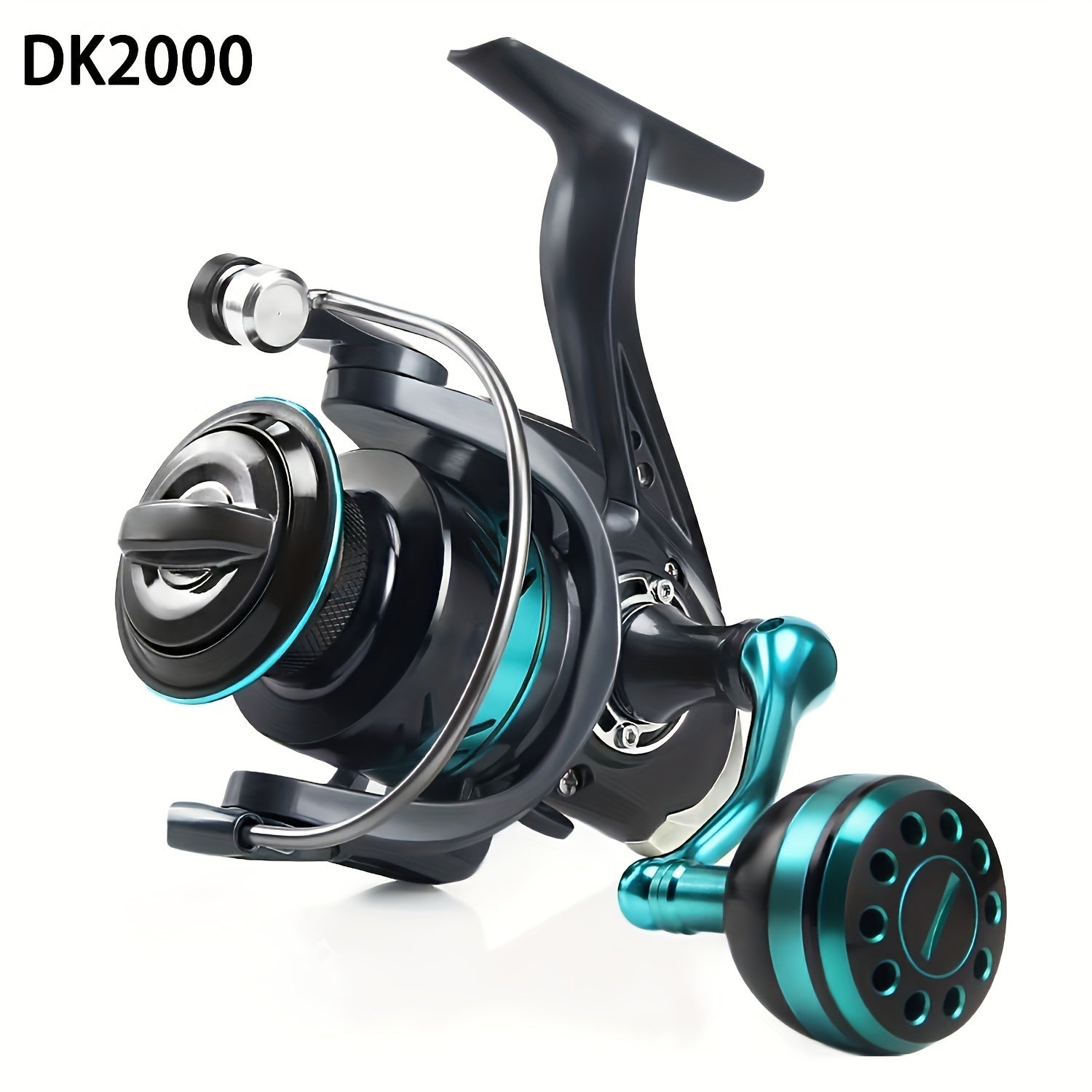 Spinning Fishing Reel with All-Metal Grip Ball – 5.2:1 Gear Ratio, Large Brake Knob, High-Capacity Spool, Models DK1000-DK6000 for Freshwater & Saltwater Fishing