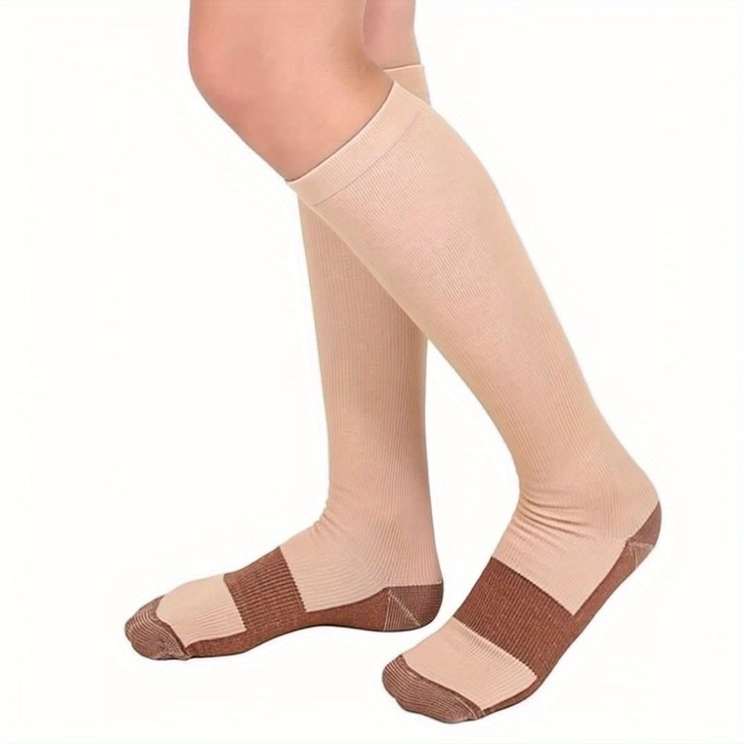 Copper Compression Socks 10 Pairs for Women Men Knee High Circulation Support Socks for Running Cycling Climbing Athletic Daily Wear Sizes S M L XL XXL