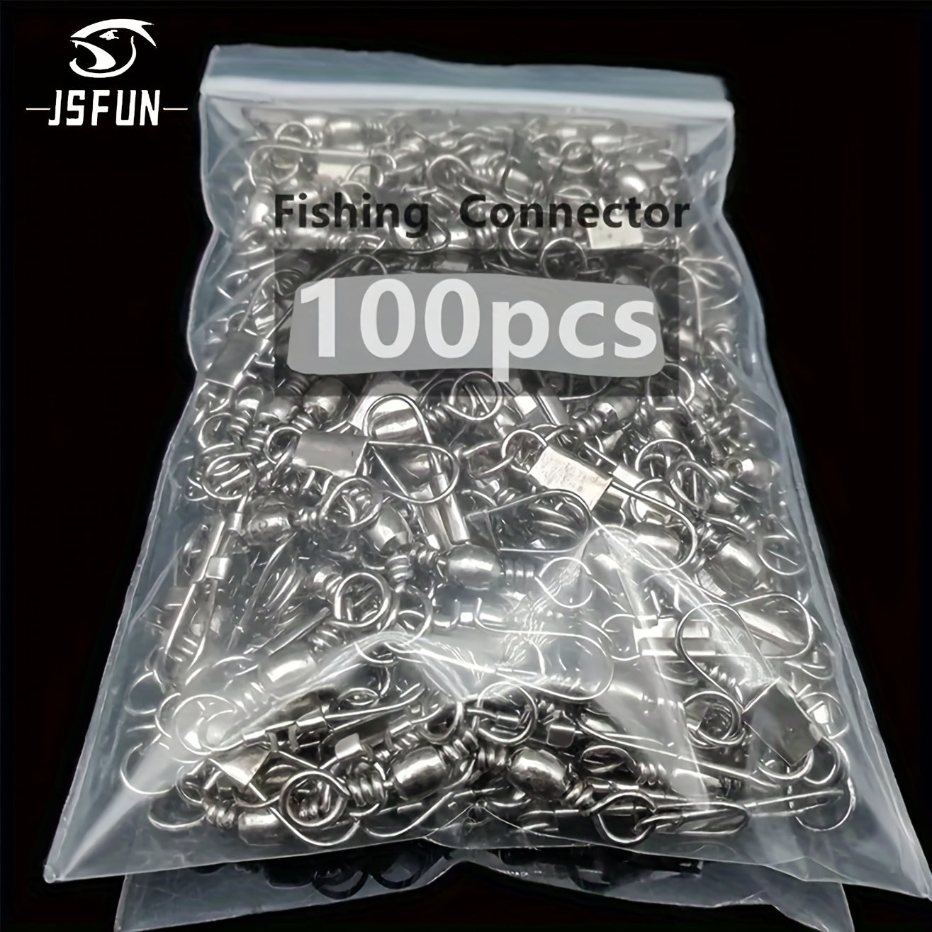 Fishing Quick Connectors 100pcs B-Type Snap Swivels Freshwater Saltwater Tackle Connectors Size 8# 10# Fast Clip Fishing Accessories