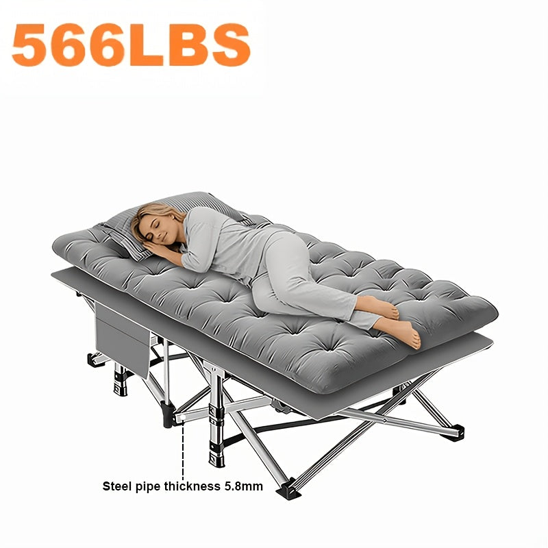 67/79-inch Options Available; Mattress Option; Camping Bed, Portable Folding Guest Bed, Weight Capacity 566/766 Lbs, Adult Outdoor Travel Bed, Suitable for Patios And Camping, Elegant Outdoor Furniture