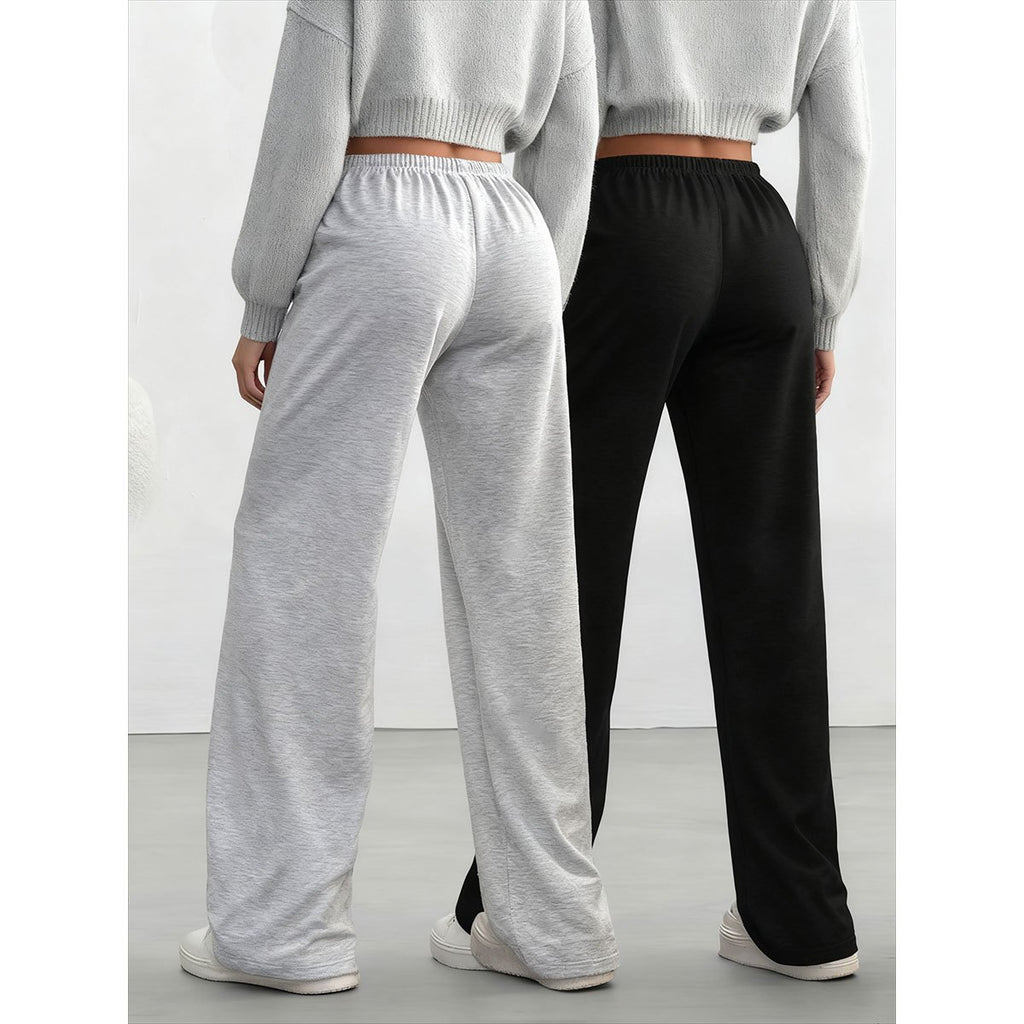 Women's Wide Leg Sweatpants 2-Pack Elastic Waist Loose Casual Joggers with Pockets for Workout Training Loungewear All Season S M L XL XXL Mixed Colors