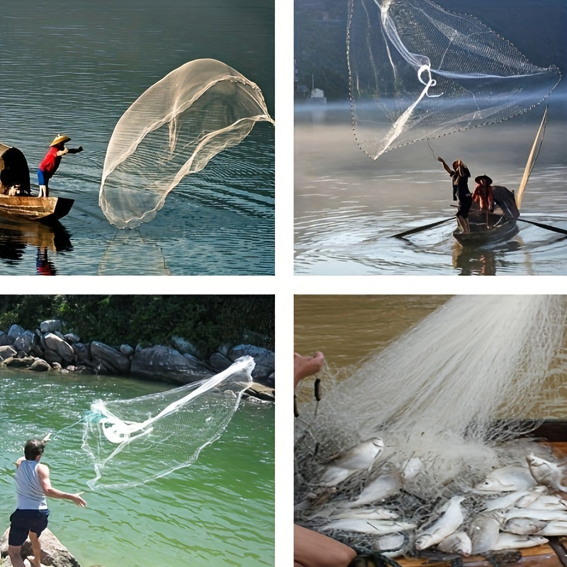 Handmade Fishing Net Set – Heavy-Duty Nylon Bait Cage for Catching Saltwater & Freshwater Fish, Shrimp & Crabs, Sturdy & Durable, Great Fishing Gift