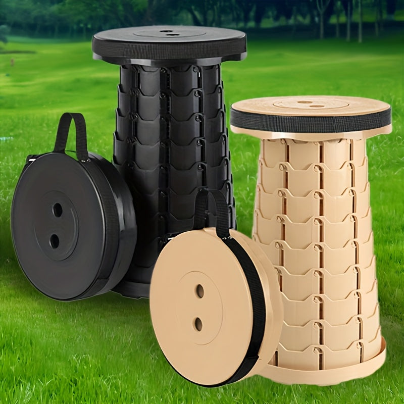 Portable Folding Telescopic Stool 400 Lbs Capacity – Lightweight Foldable Seat for Outdoor Camping Fishing Hiking Indoor Kitchen Use