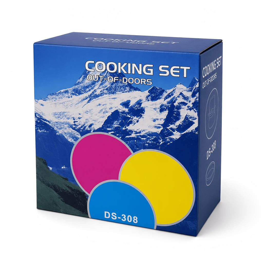 Camping Cookware Mess Kit 14/15 Piece Portable Non-Stick Aluminum Alloy Camp Kitchen Set with Kettle Pot Frying Pan Plates Forks Knives Spoons - Backpacking Outdoor Cooking Gear for Hiking
