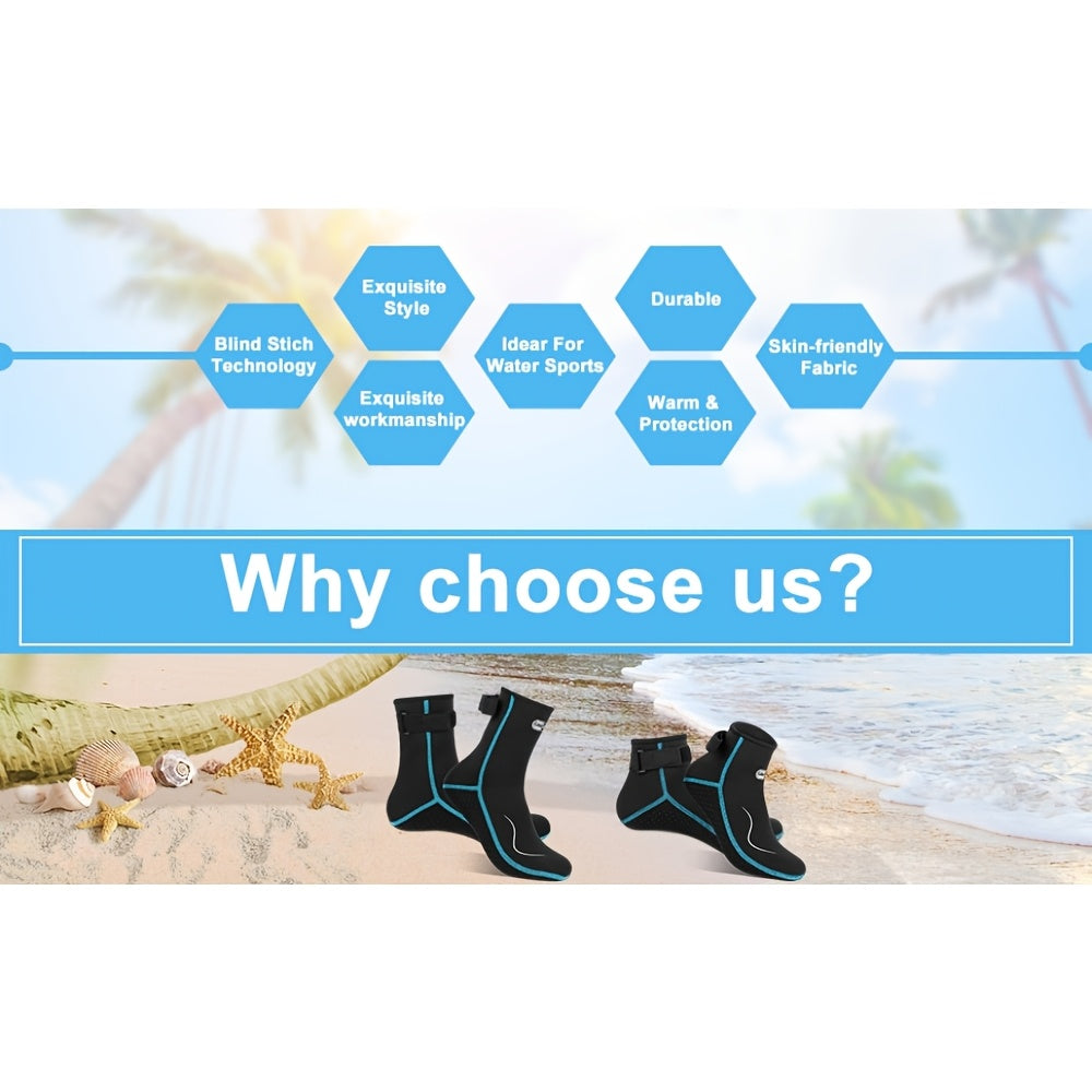 Neoprene Water Socks 3mm for Men & Women – Non-Slip Warm Diving Wetsuit Fin Socks High & Low Cut for Surfing Snorkeling Kayaking Beach S-XXL