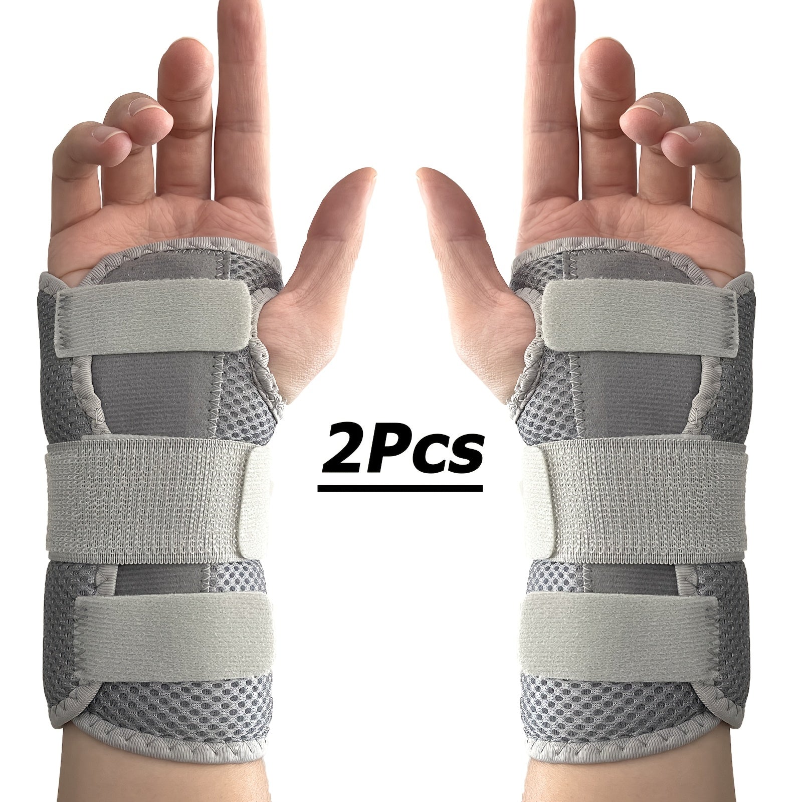 Wrist Brace 1 Pair Dual Plate Triple Fixation Adjustable Breathable Support Wrap – Sports Fitness Carpal Tunnel Pain Relief for Men & Women