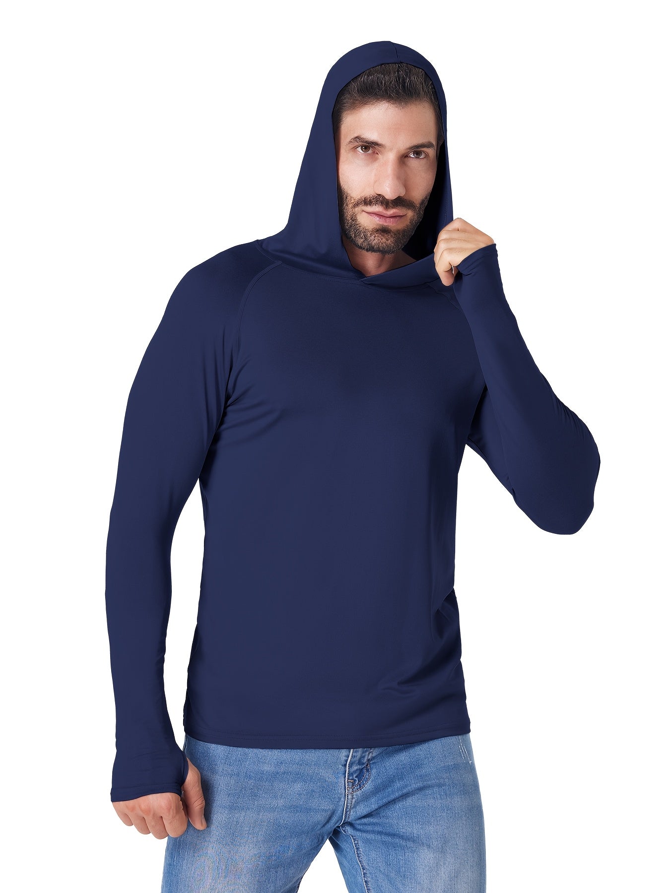5 Pack Men's Athletic Hoodies Long Sleeve Quick Dry Running Shirts Thumb Holes – Lightweight Rash Guards Fishing S-XXL