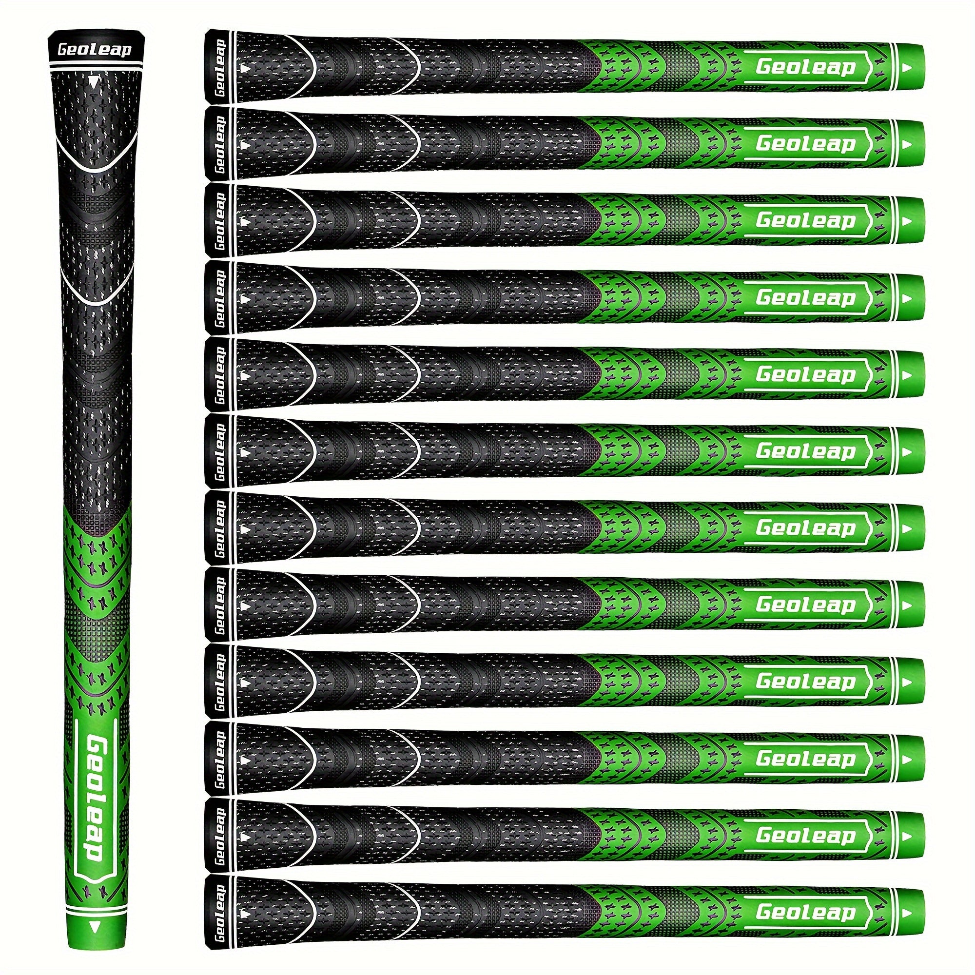 Geoleap Golf Grips Set of 13 Cord Rubber Compound Hybrid – All Weather Golf Club Grips Standard Midsize 8 Colors
