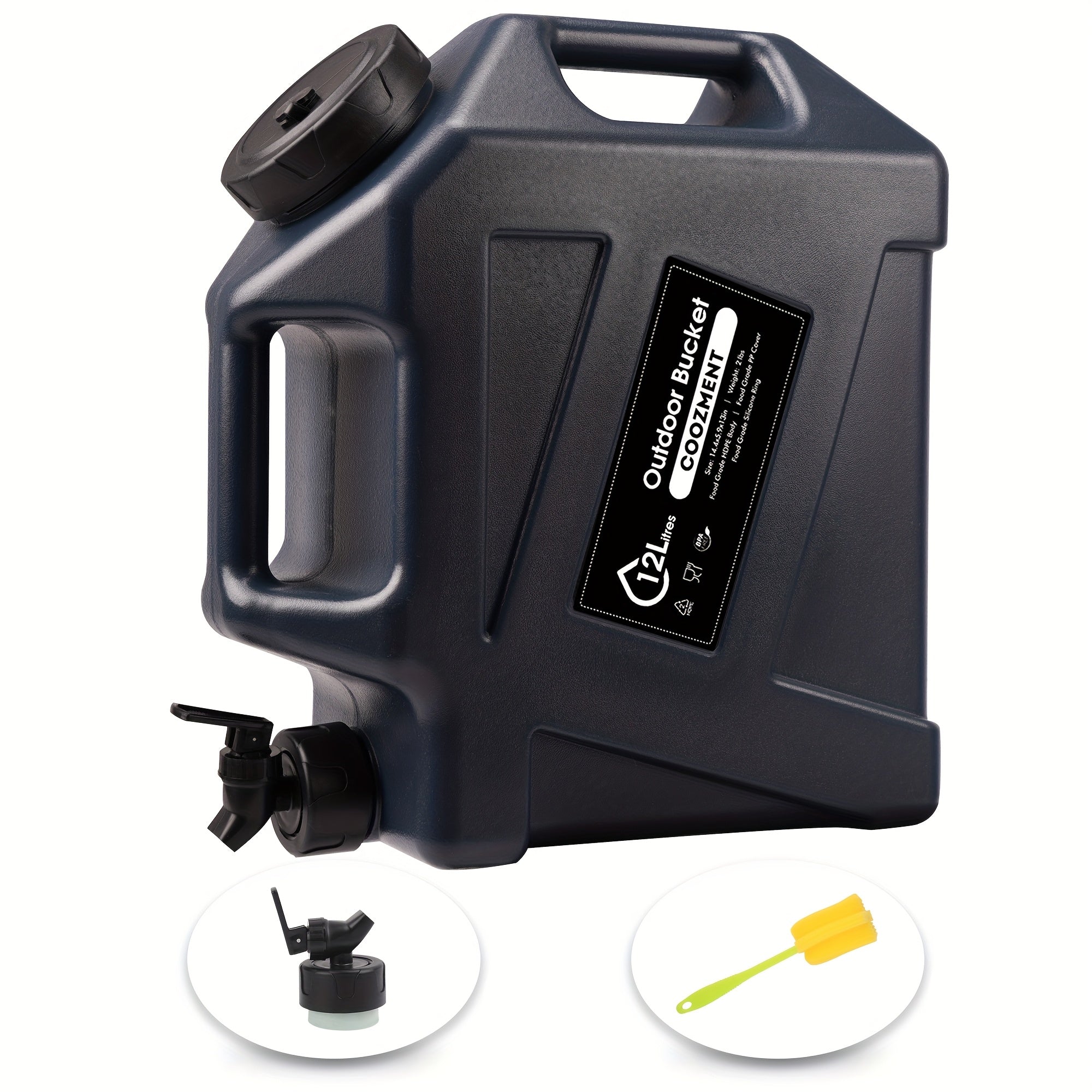 Water Jug with Spigot & 2 Handles – BPA Free PVC Water Container 2.6 to 5 Gal for Camping, RV, Hiking & Outdoor Water Storage, Multiple Colors & Sizes