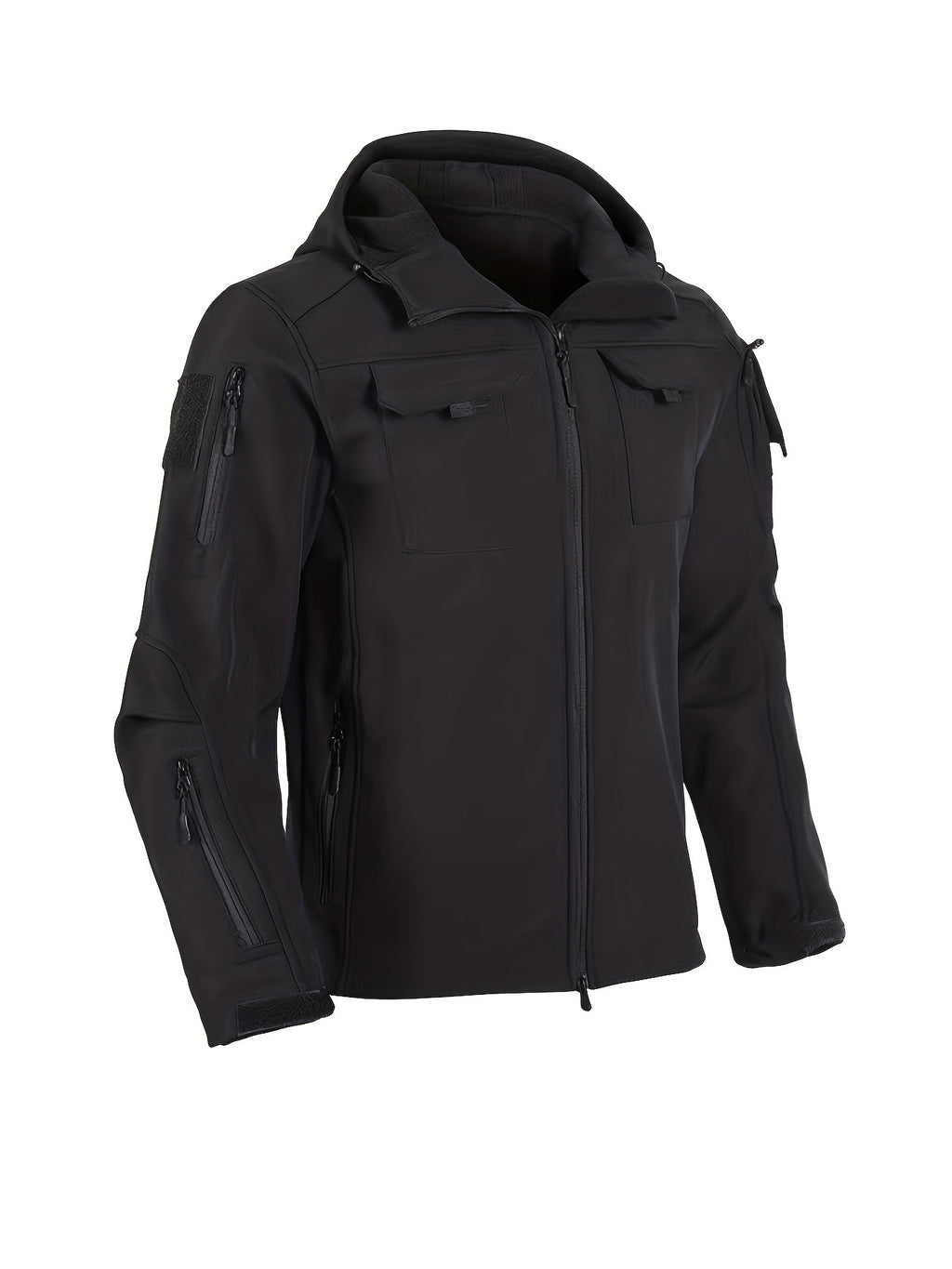 Men's Tactical Jacket Windproof Ripstop Hooded Shell Jacket with Multiple Utility Pockets for Camping Survival Hiking Outdoor Training Sizes S-XXXL Black Green Grey