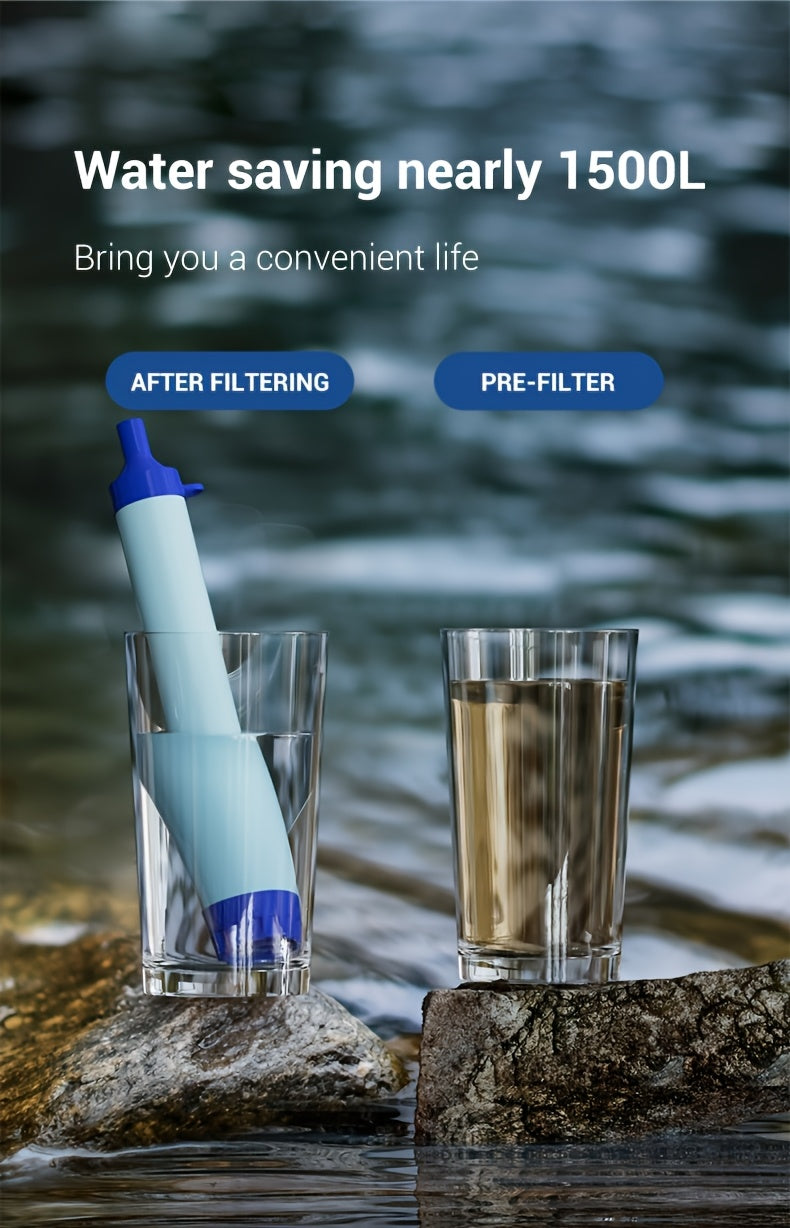 Portable Water Filter Straw for Hiking Camping Survival Emergency Filtration Drink from Stream Lake River Spring Tap Rainwater Outdoor Backpacking Gear 2 or 4 Pack