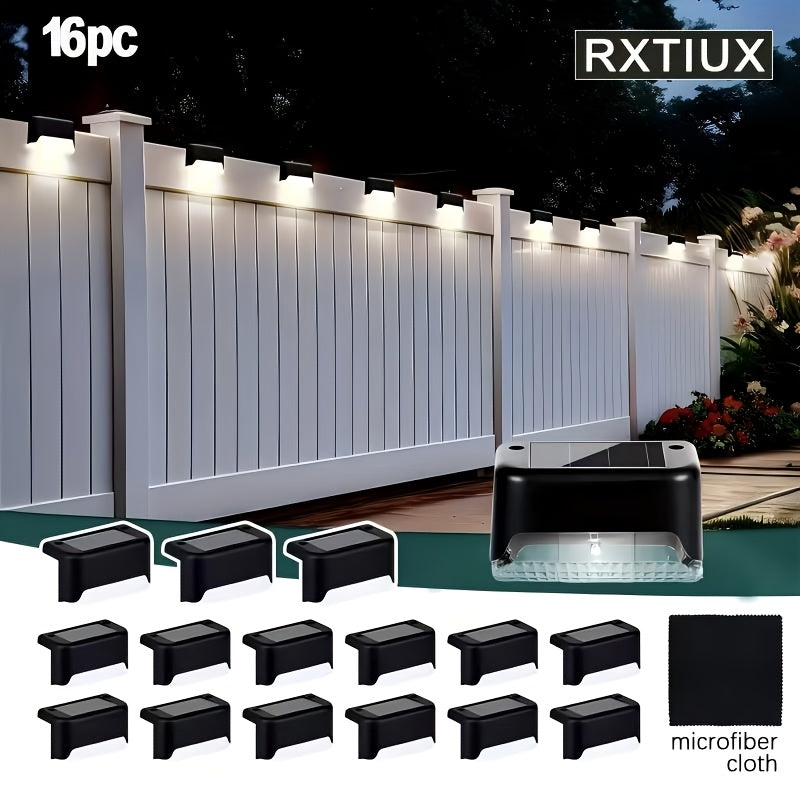 Solar Step Lights Outdoor - 16/32 Pack LED Deck Lights IP66 Waterproof, Auto Light Sensor, 700mAh Battery, Solar Stair Lights for Yard, Patio, Deck, Steps, Walkway & Lawn Path Safety