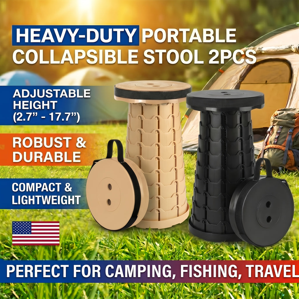 Portable Folding Stool 2 Pack 400 Lbs Capacity Collapsible Lightweight Seat – Camping Fishing Hiking BBQ Kitchen Indoor Outdoor Rainbow Gift