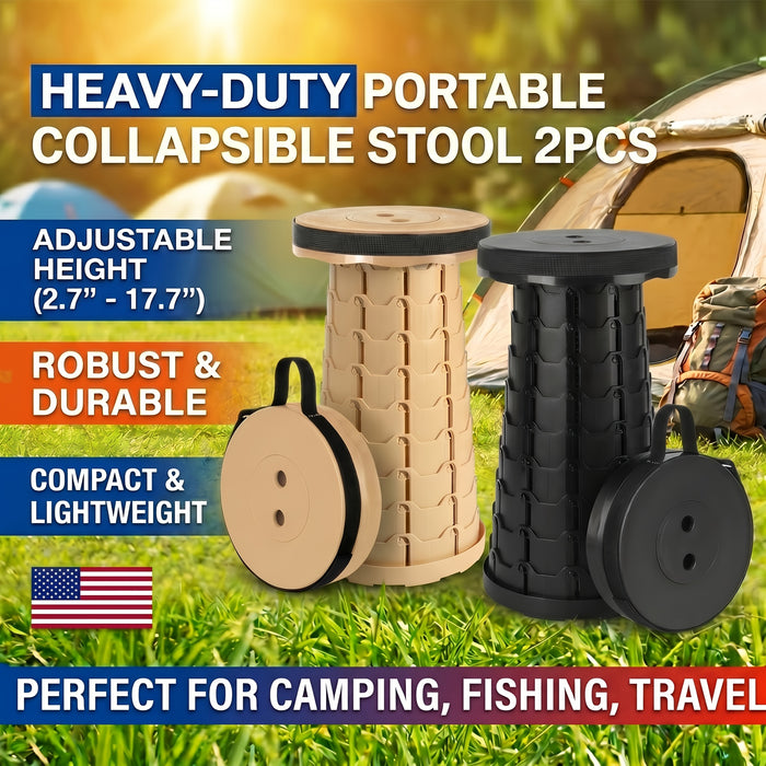Portable Folding Stool 2 Pack 400 Lbs Capacity Collapsible Lightweight Seat – Camping Fishing Hiking BBQ Kitchen Indoor Outdoor Rainbow Gift