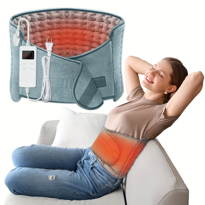 Heating Belt for Back Pain Relief Electric 12x24 Heated Waist Wrap – 6 Levels 4 Timers 6-Hour Auto Shutoff for Men Women Cramps Muscle Soreness