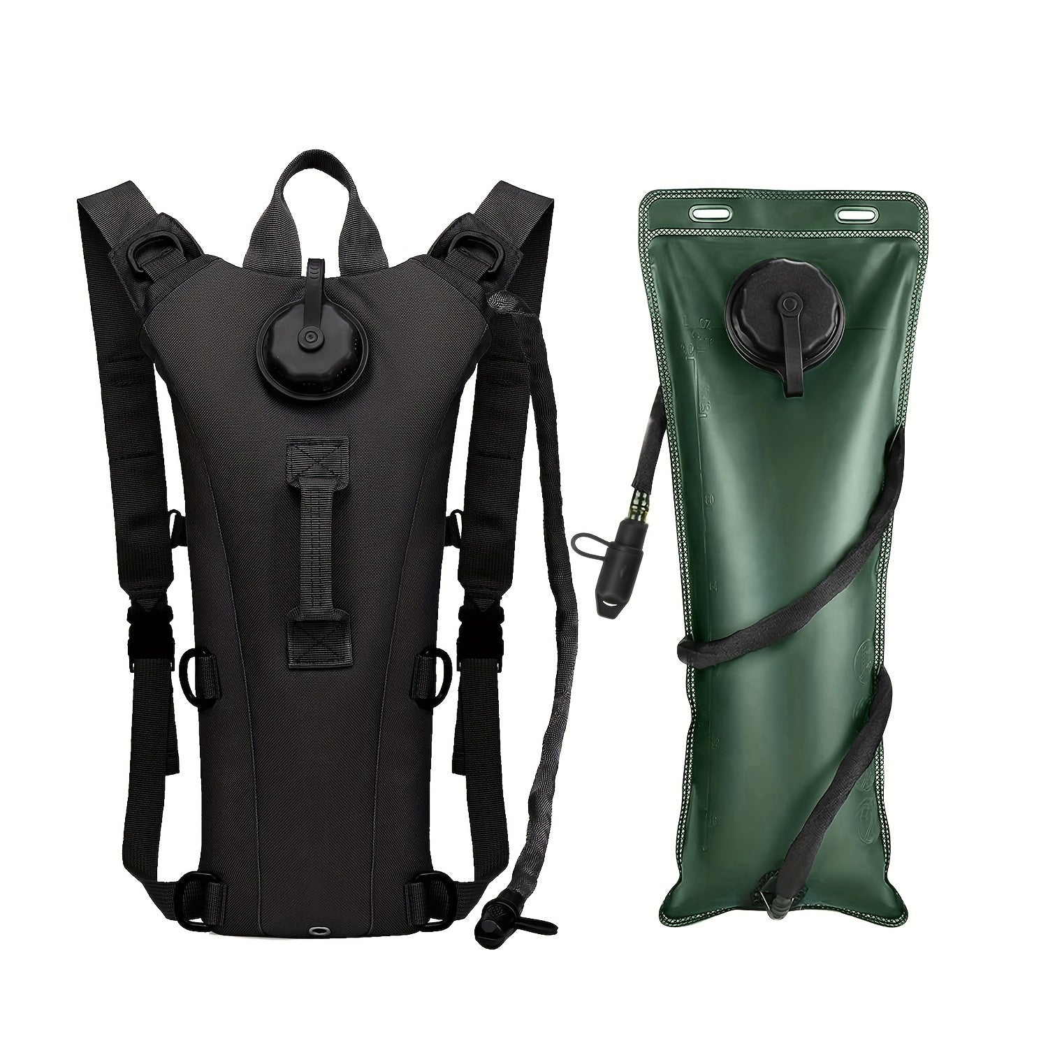 Hydration Backpack with Water Bladder Bag – 3L Hiking Hydration Pack for Men & Women, Nylon Camping Backpack with Water Bag for Trail Running Cycling Outdoor, Camo Gray Khaki Green