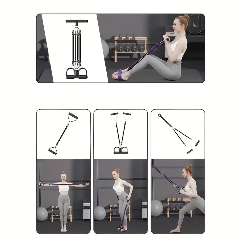 Resistance Bands Set 6-in-1 with Pedal Puller Adjustable Tension for Stretching Fitness Strength Training Home Gym Workout Exercise Bands