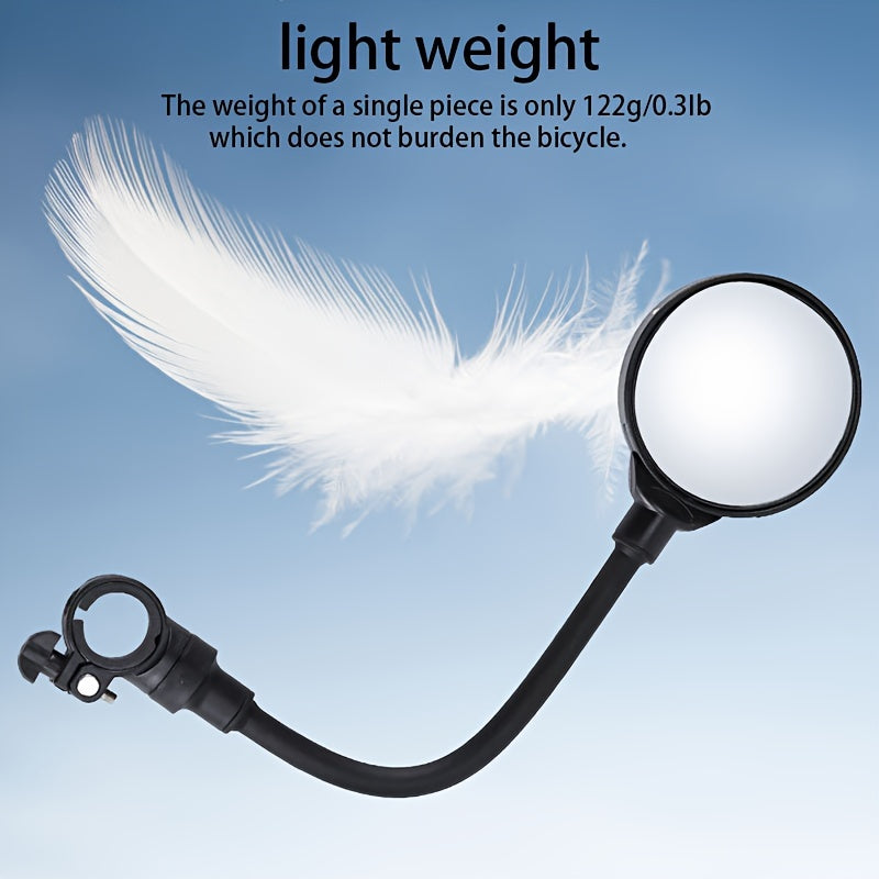 Bicycle Rearview Mirror with Built-In Bell – 360° Rotatable Handlebar Mount, Wide-Angle Convex Lens & Shatterproof Glass for Road & Mountain Bikes, Single or 4pcs Set