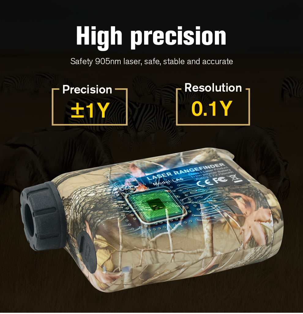 1200 Yard Laser Rangefinder 6X Camo Rechargeable – Golf & Hunting Range Finder with Flagpole Lock, Trajectory Compensation, Speed & Altitude Measurement