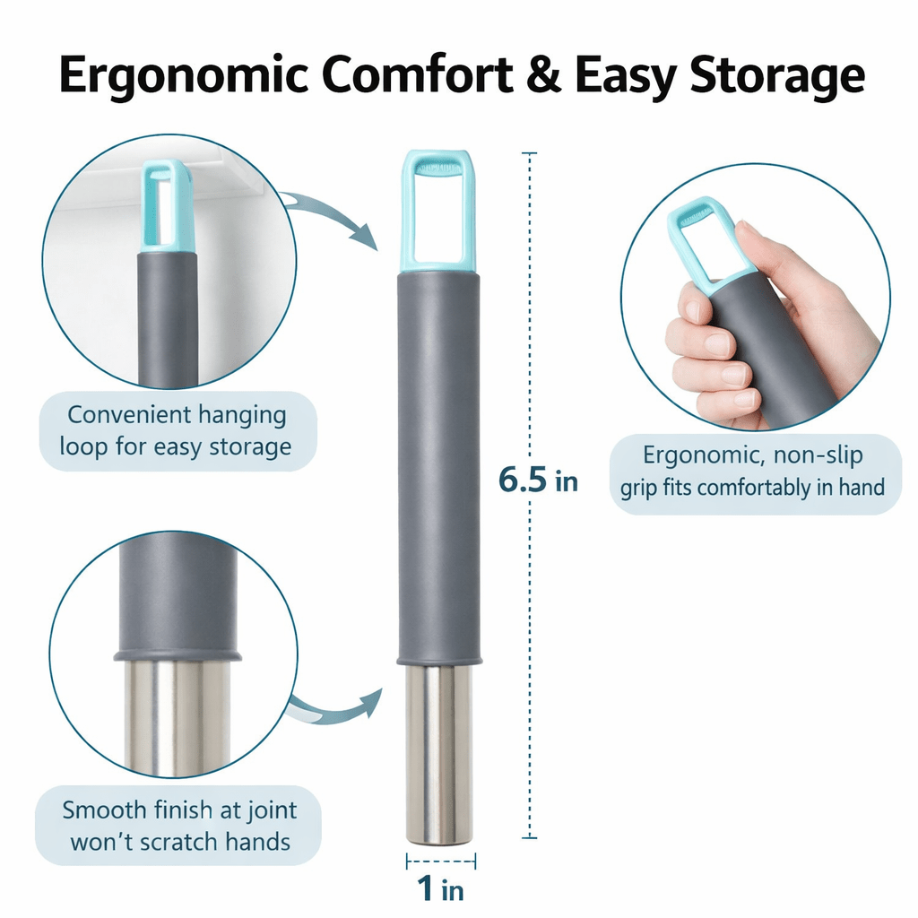 360° Spin Mop and Bucket Set with Wringer - Stainless Steel Handle, Microfiber Refills, Spinning Floor Cleaning System for Hardwood, Tile & Laminate