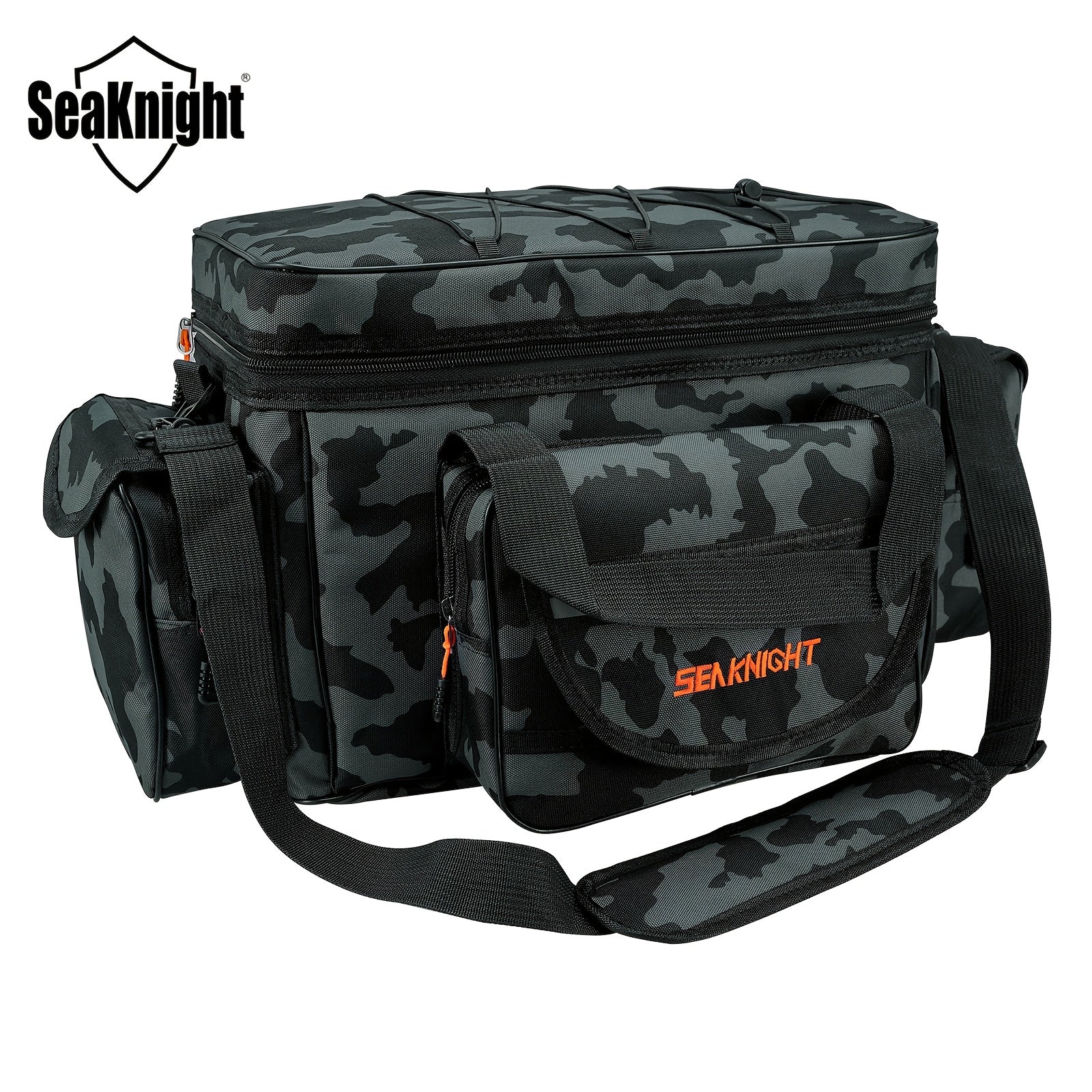Fishing Tackle Bag Camouflage Durable Nylon Shoulder Carry Fishing Gear Bag for Hiking Travel Lure Storage Organizer
