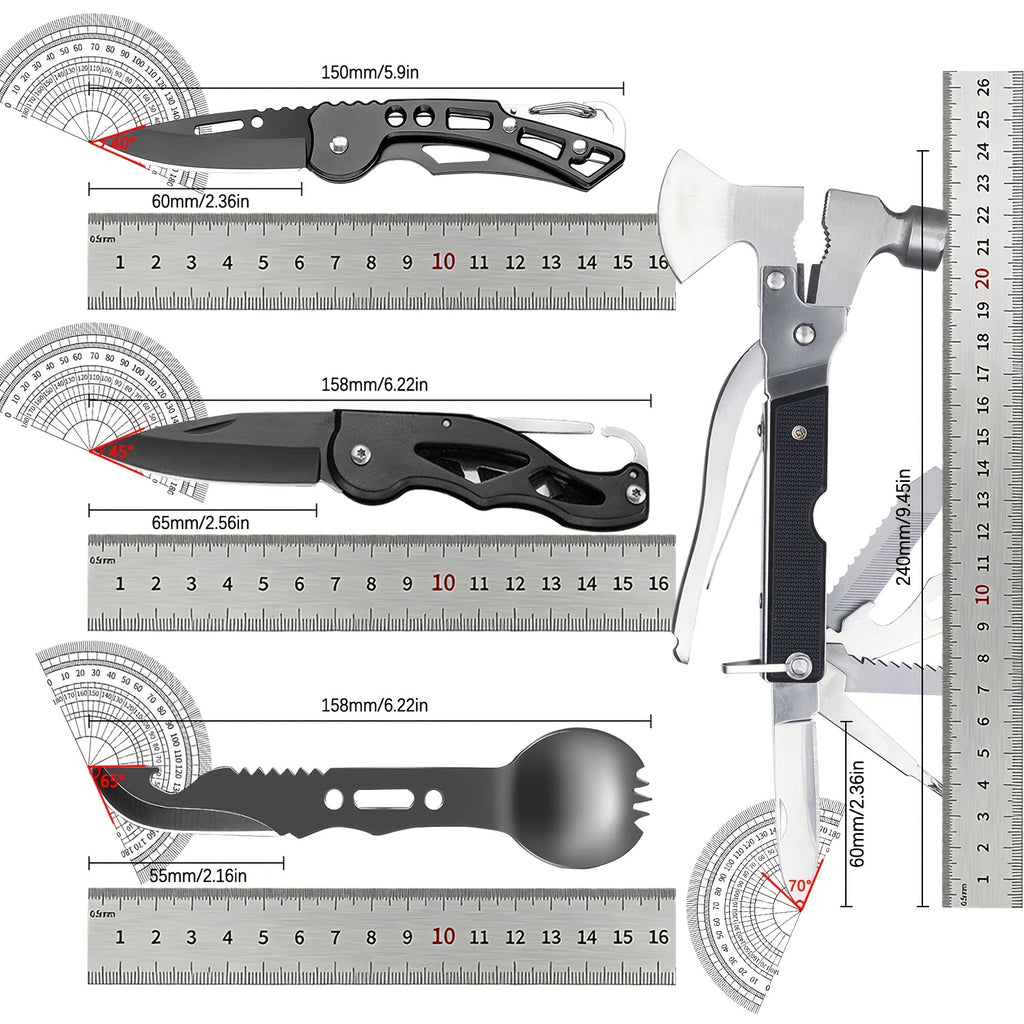 Professional Survival Gear Kit - 14/152/258pcs with Fire Starter, Compass & Multifunctional Tools for Camping, Hiking & Outdoor Adventure | Best Gift for Men & Women