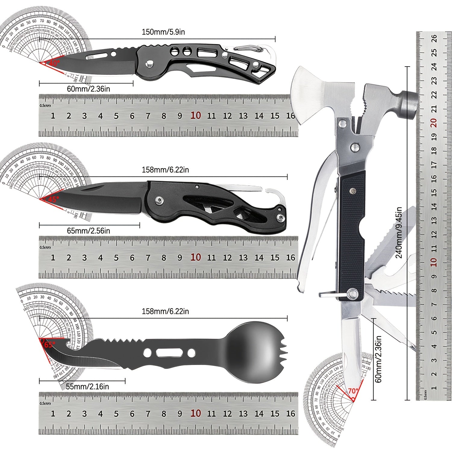 Professional Survival Gear Kit - 14/152/258pcs with Fire Starter, Compass & Multifunctional Tools for Camping, Hiking & Outdoor Adventure | Best Gift for Men & Women