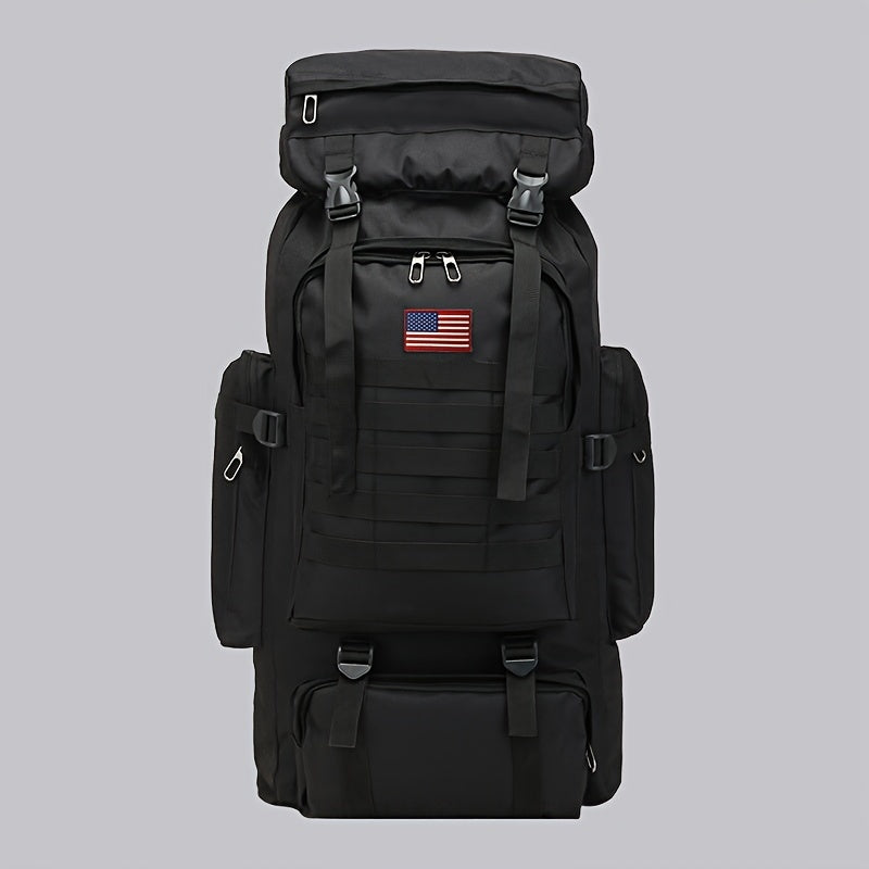 Tactical Hiking Backpack 80L Large Capacity – 3-Day Assault Pack, Molle System, Oxford Fabric, Unisex for Hiking, Camping, Hunting & Travel | Black, Camo, Desert, Gray, Khaki, Green