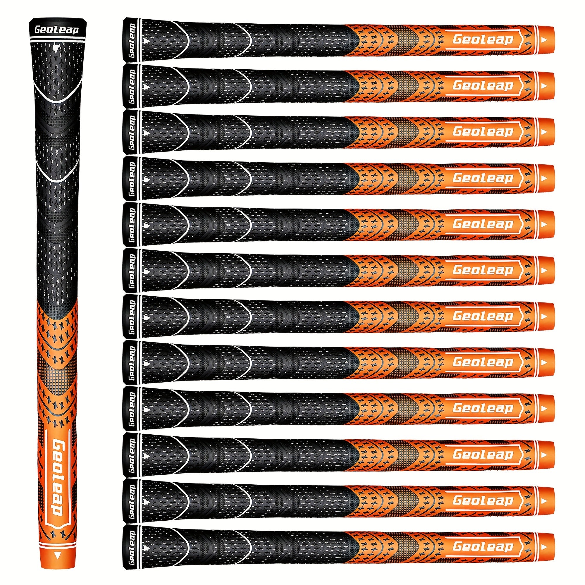 Geoleap Golf Grips Set of 13 Cord Rubber Compound Hybrid – All Weather Golf Club Grips Standard Midsize 8 Colors