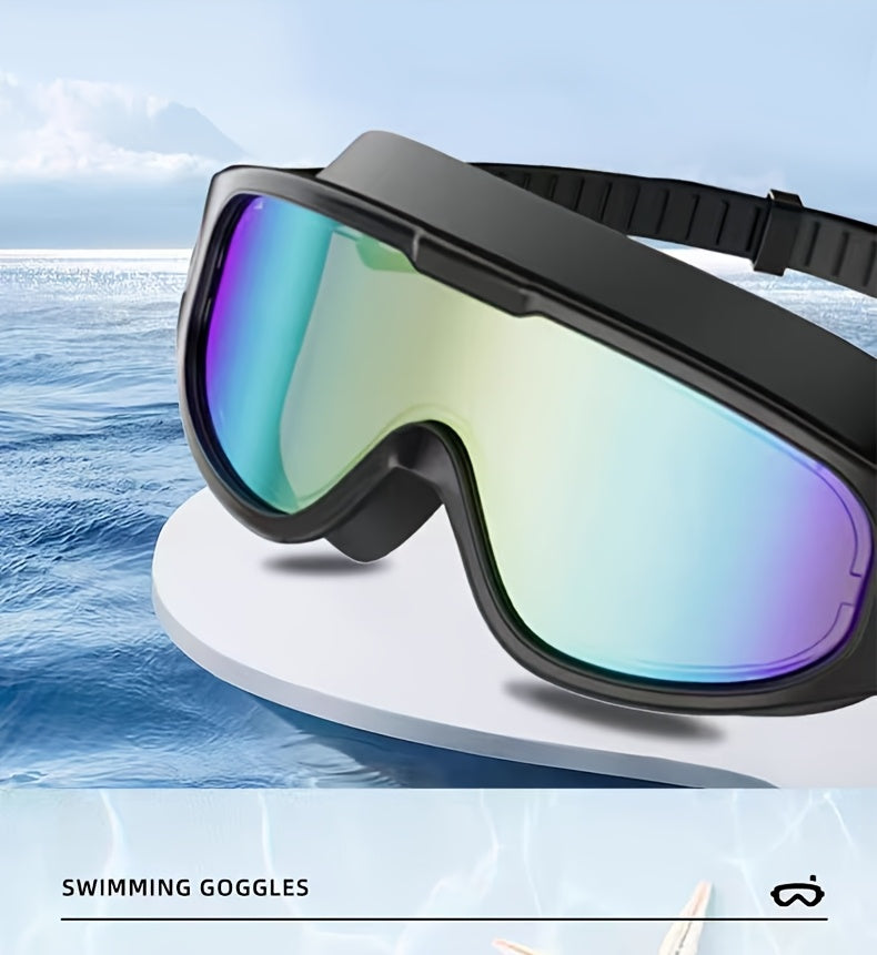 Anti-Fog Swim Goggles 2 Pack with Earplugs Nose Clip Waterproof Bag UV Protection Swimming Goggles Men Women Teens Outdoor Pool Water Sports Gift