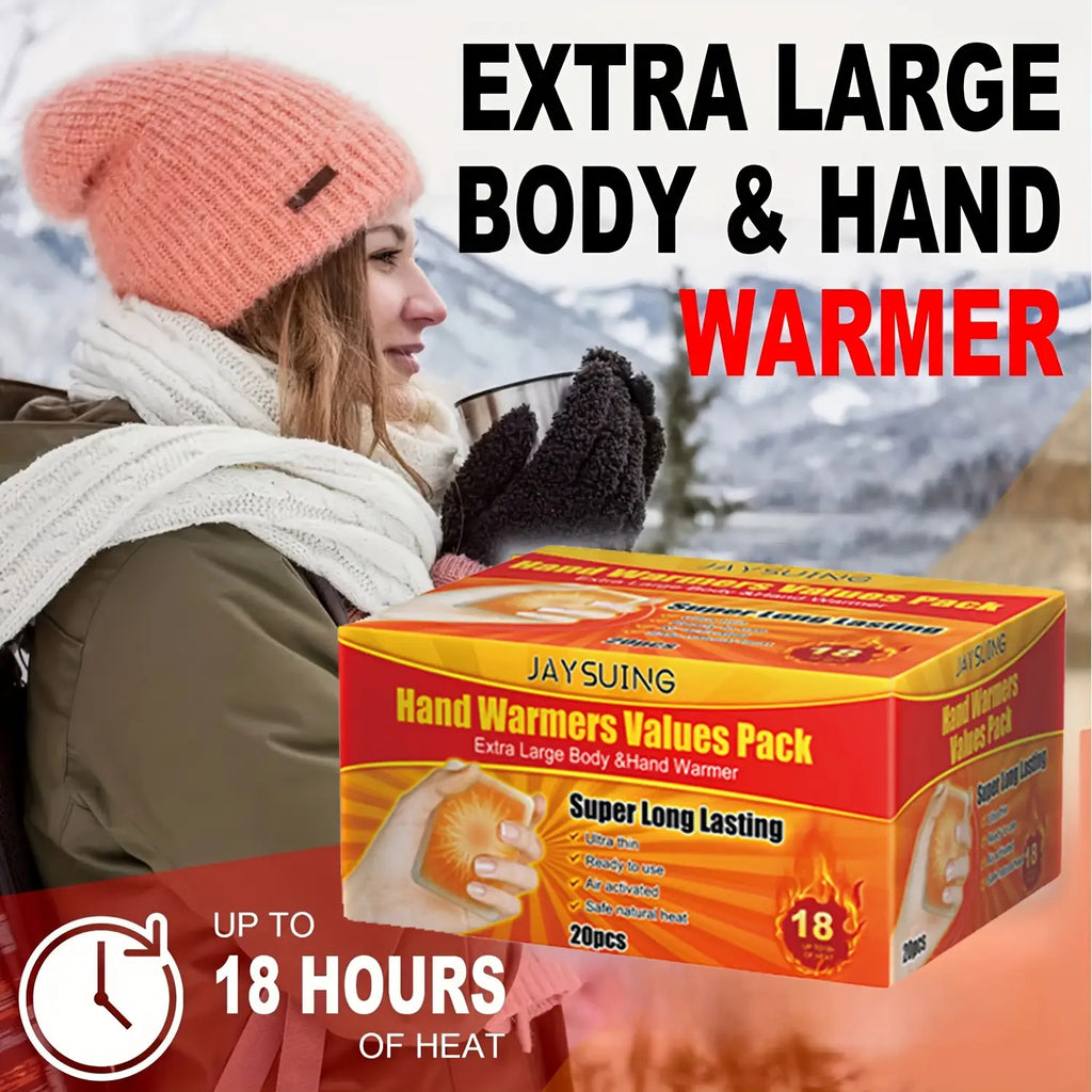 Hand Warmers 20 Pack – 10-Hour Lasting Heat, Odorless Disposable Warmers for Outdoor Activities, Camping, Hunting, Skiing, Travel & Cold Weather Baby Use