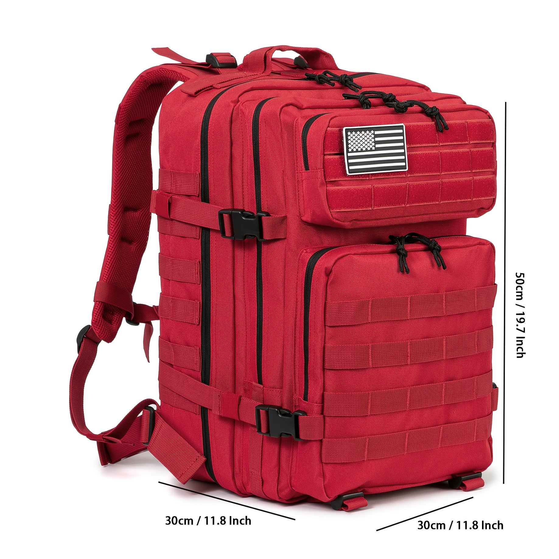 Large Tactical Travel Backpack Carry-On Approved Laptop Compartment Heavy Duty Rucksack Multiple Pockets 13 Colors Hiking Camping School Work Men Women 45L