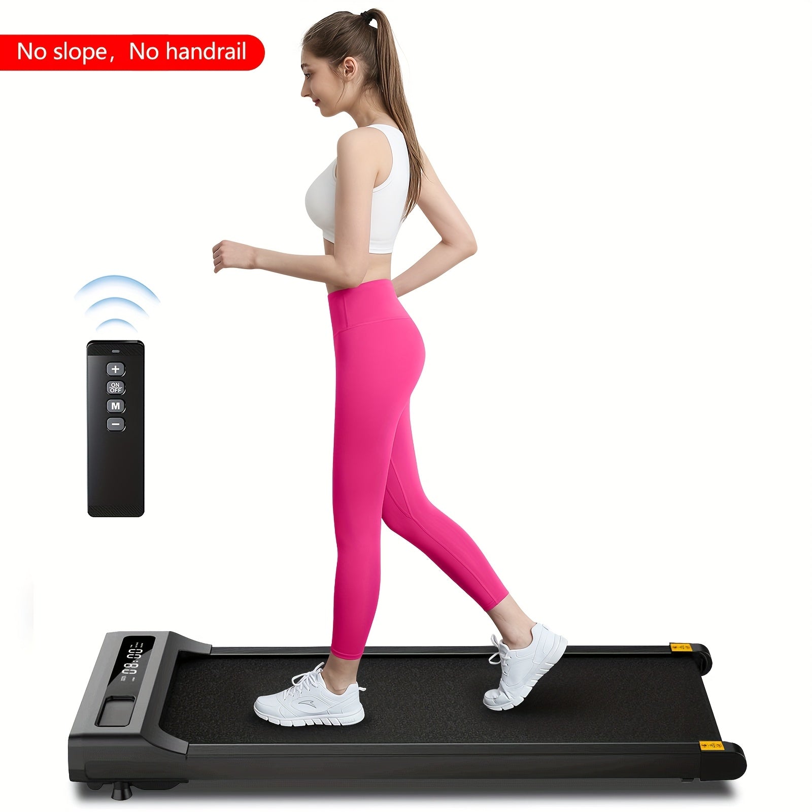 Foldable Treadmill Walking Pad with Incline & Handles – 300 Lbs Capacity, Portable Under Desk Compact Design for Home Gym & Office, Quiet Low-Impact Cardio Machine