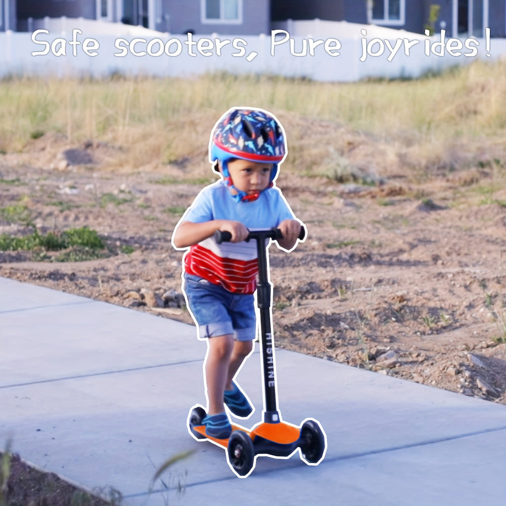 Kids 3-Wheel Scooter Ages 2-5 Adjustable Height Lean to Steer Light Up Wheels Front Brake Double Suspension Toddler Scooter Pink Blue Red Black