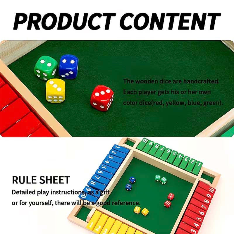 Classic Wooden Dice Strategy Board Game for 2-4 Players – Fun Adult Party Game for Social Nights, Family Game Night, Group Activities & Indoor Entertainment