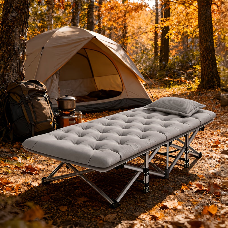 67/79-inch Options Available; Mattress Option; Camping Bed, Portable Folding Guest Bed, Weight Capacity 566/766 Lbs, Adult Outdoor Travel Bed, Suitable for Patios And Camping, Elegant Outdoor Furniture