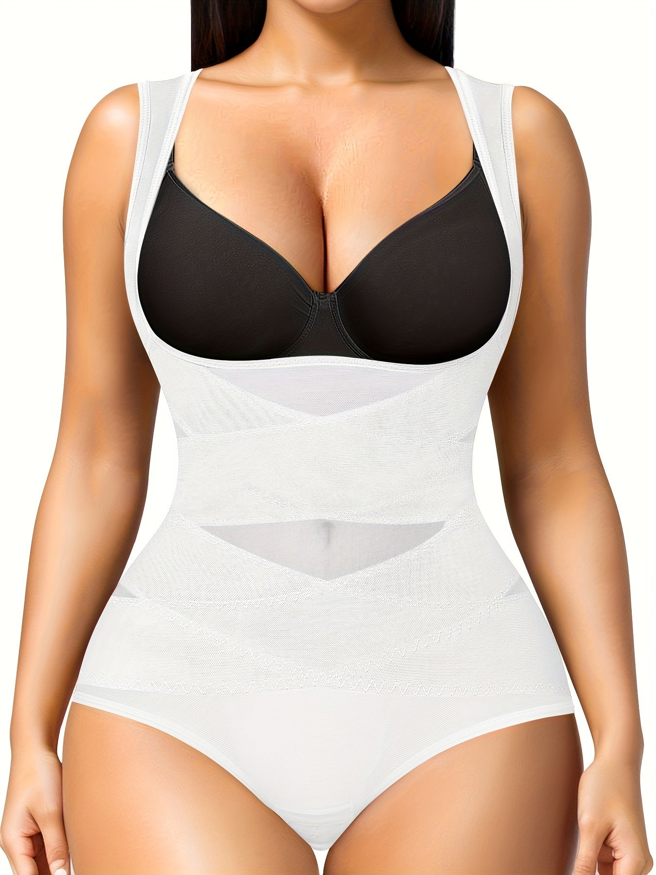 Women's Shapewear Bodysuit with Tummy Control – High-Waist Butt Lifter, U-Shape Push Up, Wide Straps, Breathable Nylon Body Shaper, 5 Colors, Sizes S-XXL