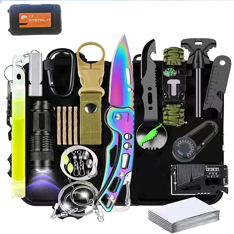 28-in-1 Survival Kit Tactical Knife Set & Outdoor Tools for Men – Camping, Hunting, Fishing, Hiking Gear | Father's Day Gift for Dad Husband Boyfriend