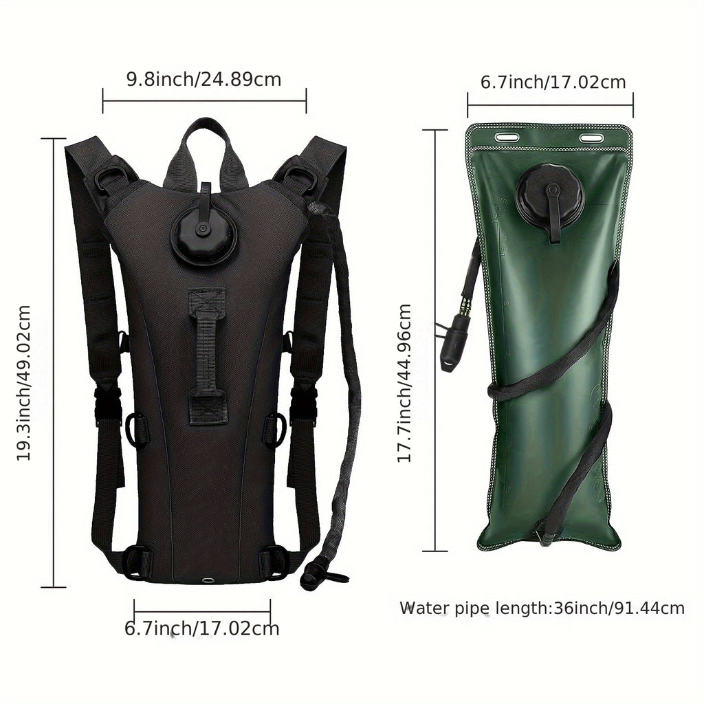 Hydration Backpack with Water Bladder Bag – 3L Hiking Hydration Pack for Men & Women, Nylon Camping Backpack with Water Bag for Trail Running Cycling Outdoor, Camo Gray Khaki Green