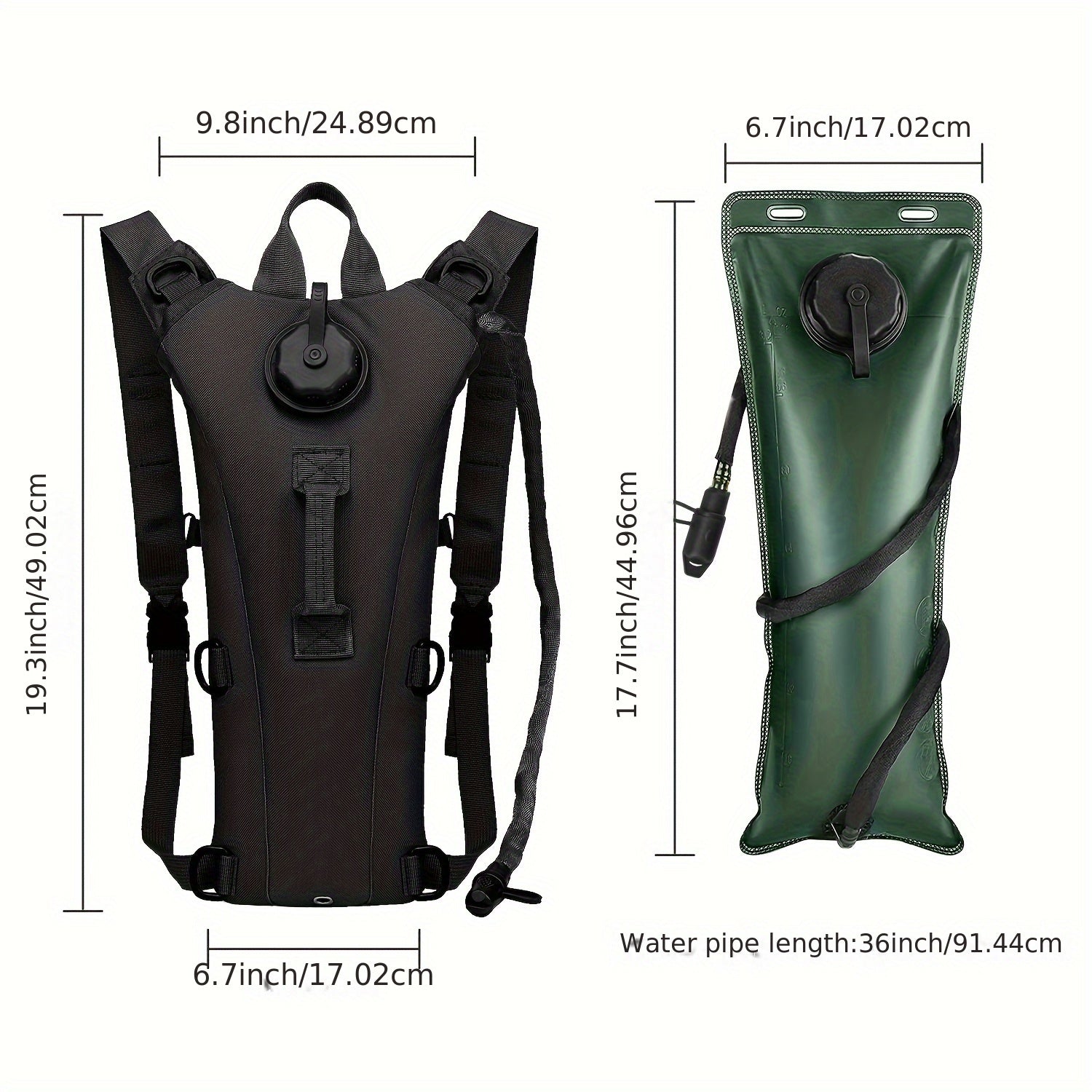 Hydration Backpack with Water Bladder Bag – 3L Hiking Hydration Pack for Men & Women, Nylon Camping Backpack with Water Bag for Trail Running Cycling Outdoor, Camo Gray Khaki Green