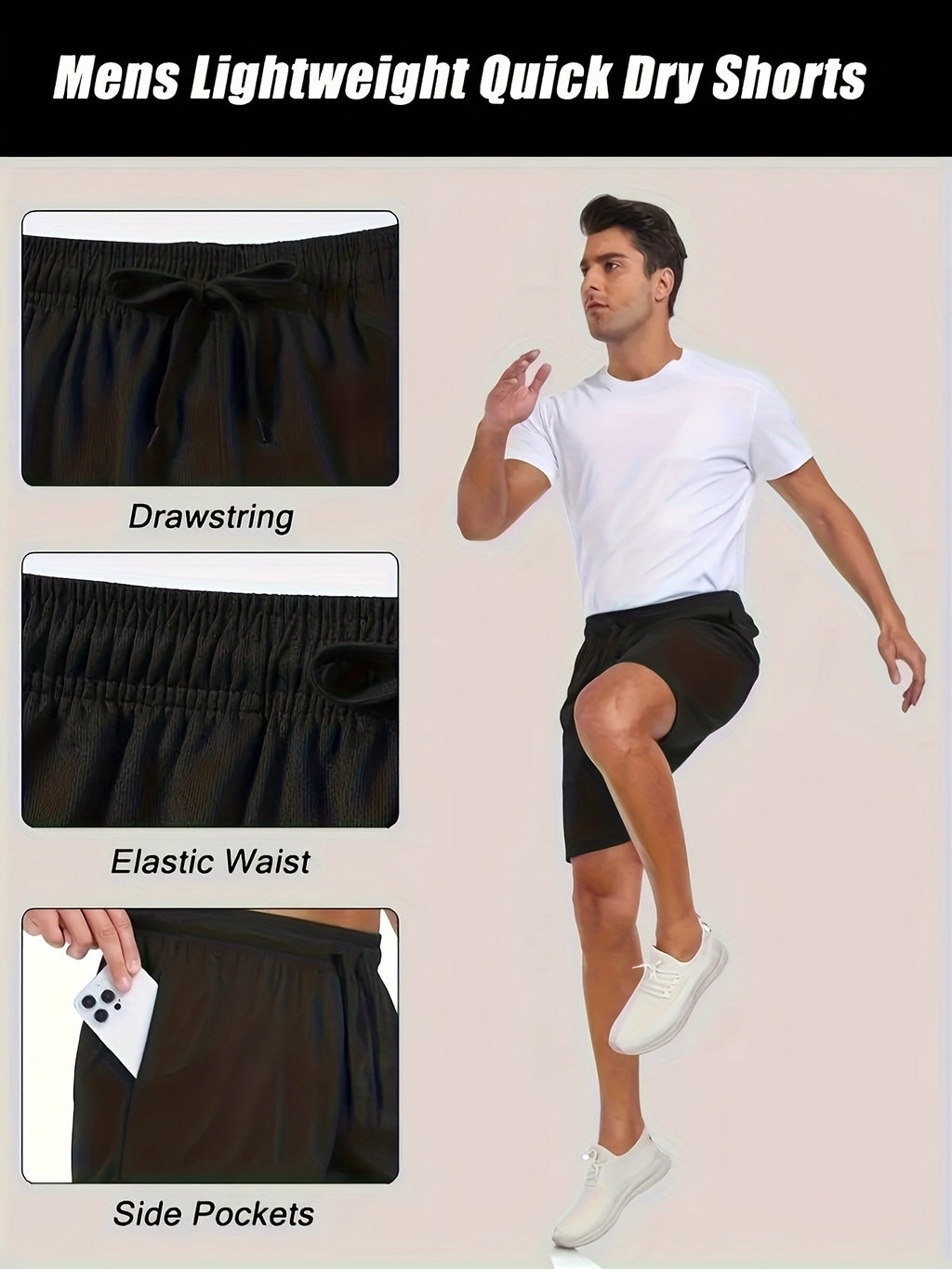 Men's Athletic Shorts 10-Pack Quick-Dry Lightweight Loose Fit Training Running Shorts with Pockets Adjustable Waistband Gym Sports Outdoor Sizes S-XXXL