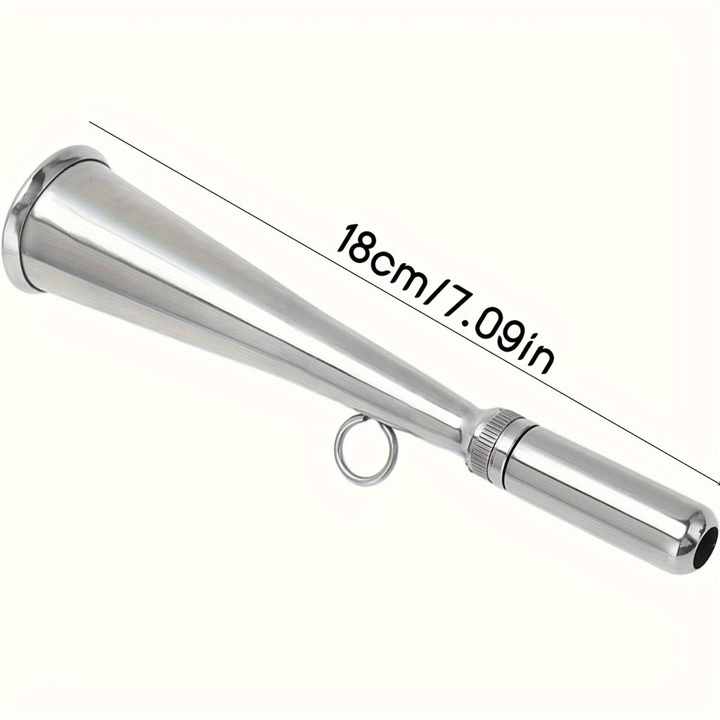 Stainless Steel Marine Fog Horn - Handheld Air Horn Loud Signal Whistle with Removable Mouthpiece - Emergency Boat Horn for Kayak Yacht Sailboat - Boating Safety Accessory for Water Sports